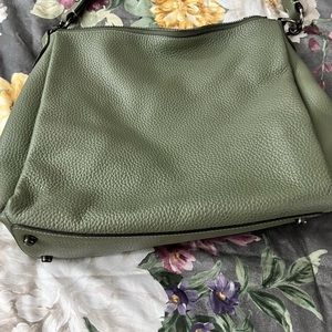 Coach pebble leather hobo bag, olive green